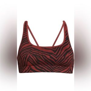 #127 Free People NWT Zebra Print Bra - Red and Black